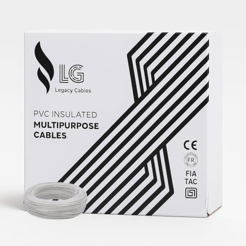 Image of LG Legacy Cable 1.5mm | 90m | FR PVC Insulated CCA Copper Wire | Single Core Multi-Strand House Wiring Cable (White, 1.5mm) 10 gauge