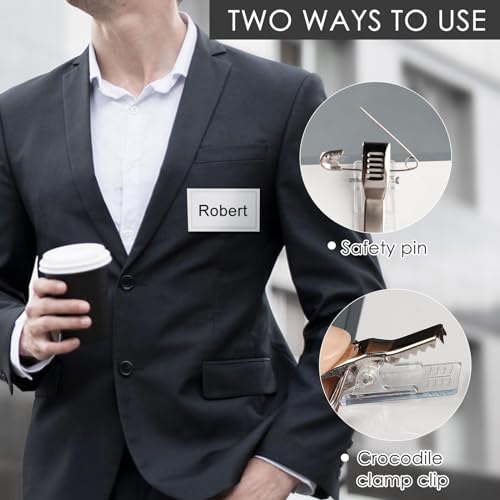 Jogoico Name Badges with Clip and Pin - Image 3