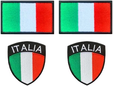 4 Pieces Italy Italian Shield Flag Embroidered Patch for Jackets Clothes Backpacks Jeans Vest Caps Bags Helmet T-Shirt Hat Military Uniforms,Emblem Applique Iron on Sew on Patches image 3