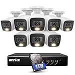 ANNKE 3K Lite Wired Security Camera System with AI Human/Vehicle Detection, H.265+ 8CH Surveillance DVR with 1TB Hard Drive and 8 x 1080p HD Outdoor CCTV Cameras, Color Night Vision, Smart Dual Light