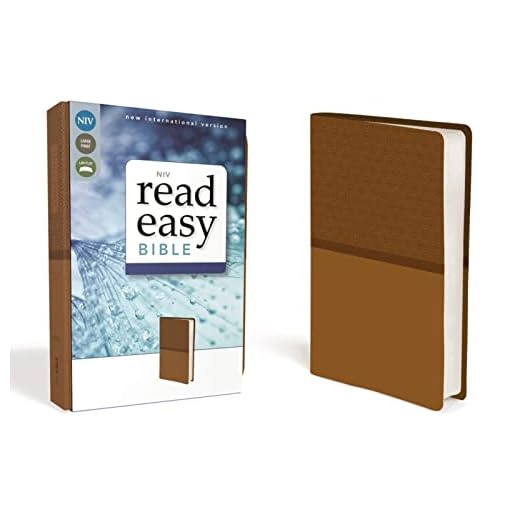 NIV, ReadEasy Bible, Large Print, Leathersoft, Tan, Red Letter