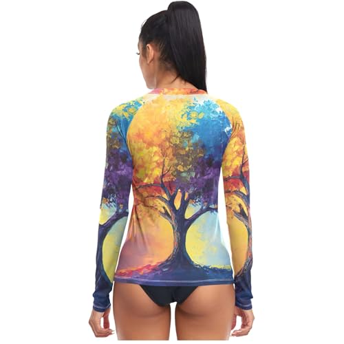 Wolf Dreamcatcher Forest Print Rash Guards Women Shirts Fishing Sun UV Protection Running Tops Long Sleeve XS2