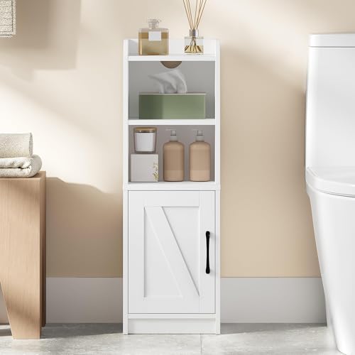 Hzuaneri Bathroom Storage Cabinet, Small Farmhouse Corner Floor Cabinet with