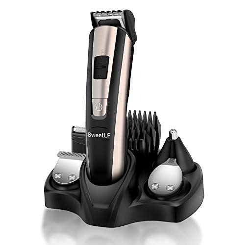 Hair Clippers Men, Sweetlf Hair Beard Trimmer Electric Rechargeable Hair Shaver Detail Trimmer 5 in 1 Hair Grooming Haircut Kit Cordless Precision Haircutting for Men and Family Use