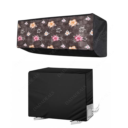 Image of Split AC Cover Combo Set 1.5 Ton | Indoor Outdoor Waterproof & Dustproof Protection | Durable, Breathable Fabric | These Covers Help Maintain Airflow | Brown