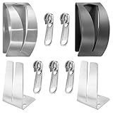 4Pcs Zipper Jig Tool, Stainless Steel Zipper Jig Pull Slider Helper Installing Tool with 5 Zippers Sliders for Pants, Dresses, Clothes