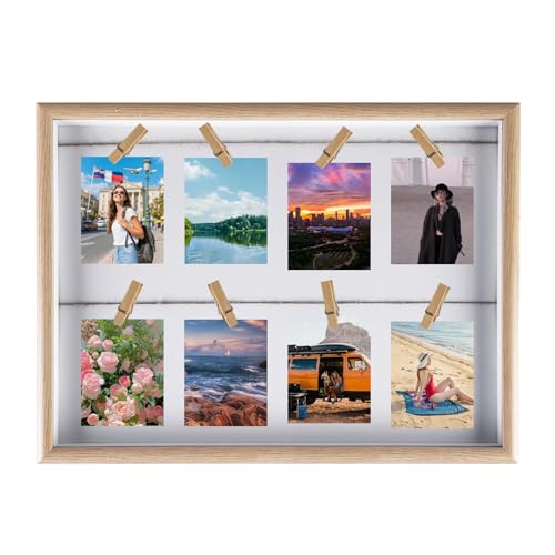 BDHYYM 42 x 32 cm Fotowand, bilderrahmen mit 8 klammern, An die Wand...