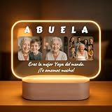 Lámpara Personalizada - Lampara con Foto y con Texto, Regalos Originales, Luz LED, Regalo para Pareja, Amigos, Familiares, Regalos Personalizados, Placa de Metacrilato con Luz (ABUELA)