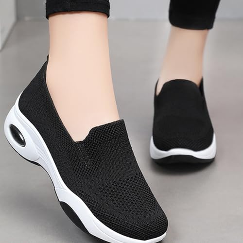 Womens Walking Shoes Wide Width Mesh Breathable Shoes Casual Sneakers for Women Trendy Going Out Air Cushion Athletic Shoe Anti-Slip Sock Sneakers Comfortable Lightweight Footwear2