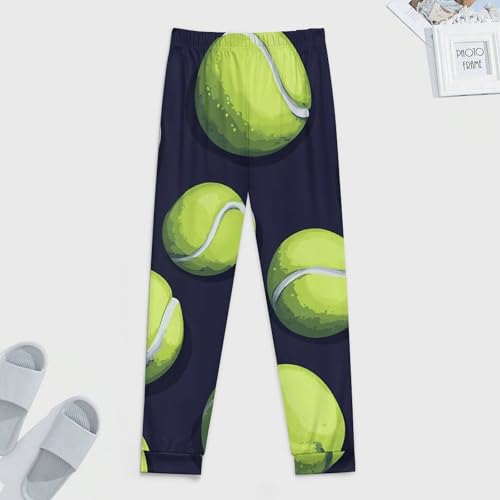 Green Tennis Balls Breathable Mens Pajama Pants Lounge Sleep PJ Bottoms Sleepwear Jogger3