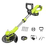 Weed Wacker Weed Eater Cordless Electric Brush Cutter Stringless Weed Eater with 2 Types Blades for