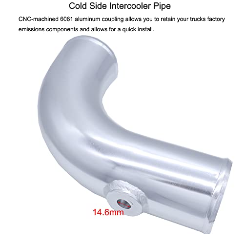 Mocw 3.5" Cold Side Intercooler Pipe & Boot Upgrade Kit Compatible With 2011-2016 Ford 6.7L Powerstroke Diesel F-250 F-350 F-450, Silver #TOP5
