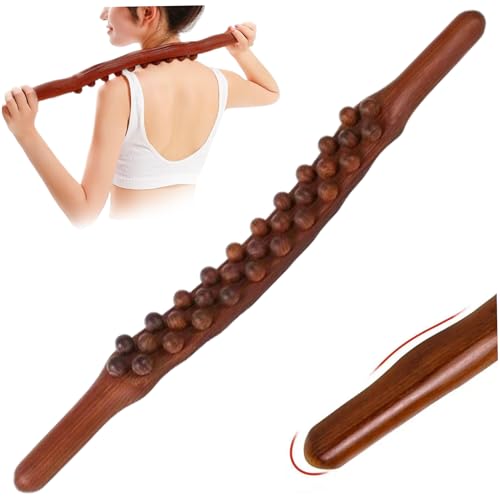 Massage Roller Stick, Holztherapie Massage -Werkzeuge 31 Perlen Massage Roller Stick 23 '' Guasha Holzmassage Roller Lymphdrainage Massaget für Körperform, Muskelschmerzlinderung