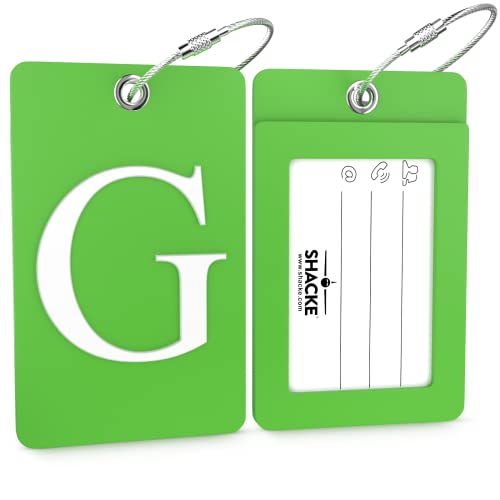 Luggage Tag Initial – Fully Bendable Tag W/ Stainless Steel Loop (Letter G) #TOP1