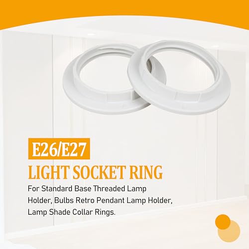 Image of E27 /E26 Universal Lamp Holder Dustproof Fixing Ring Compatible with Glass Lampshade /Lamp Fixture Buckle Ring Lampshade Locking Ring Accessories White 5Pcs
