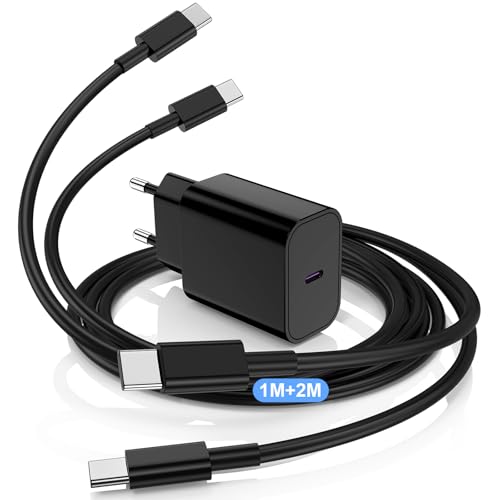 DGVERS 45W Cargador Samsung Carga Rapida,Tipo C Cargador con 1+2M Cable para Samsung Galaxy S25/S24/S23/S22/S21/S20 (Ultra, Plus), Note 20, A73/A53, S10, Cargado USB C Movil Rapido Enchufe