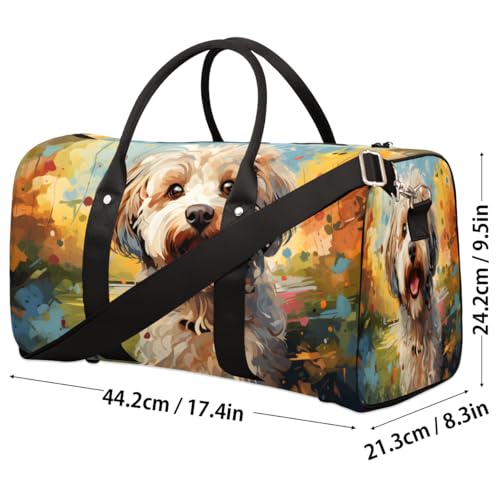 TropicalLife Poodle Dog Travel Duffle Bag for Women Men Sports Gym Bag Waterproof Carry on Overnight Weekender Bag4