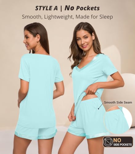 Image of WiWi Viscose from Bamboo Pajamas Set for Women Super Soft Short Sleeve Cooling Summer Plus Size Pjs Sets Sleepwear S-4X