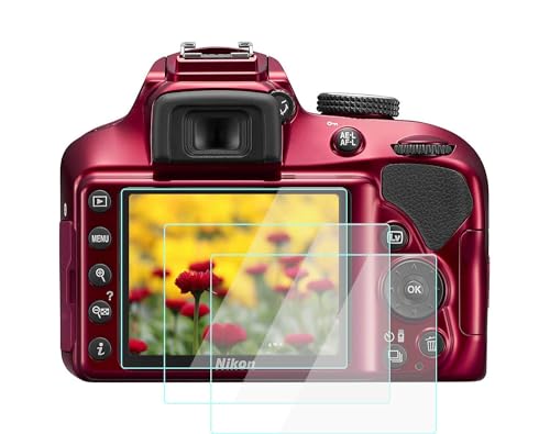 eWINNER 2 Pack Tempered Glass Screen Protector Compatible with Nikon D3500 D3400 D3100 D3200 D3300 DSLR Camera Ultra Clear LCD Screen Protector 9H Hardness Anti-Scratch Bubble-Free Anti Fingerprint
