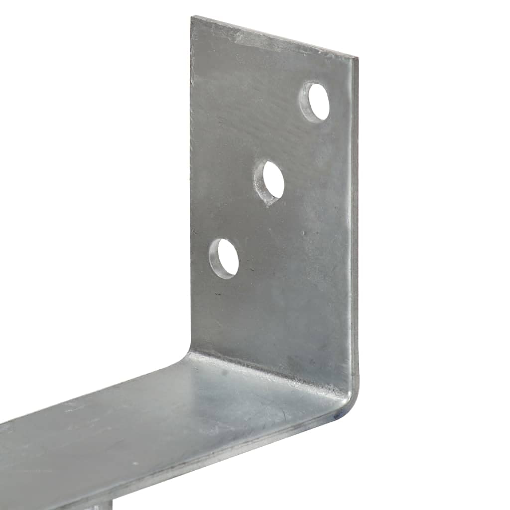 Postes de acero galvanizado 7 × 6 × 30 cm, 6 unidades plateadas, en forma de Y, con agujeros preperforados para postes de vallas, jardín, cenador, protección contra tormentas y fijación al aire
