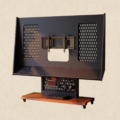 Soporte móvil para TV con marco de madera y ruedas para pantallas hasta 55" miniatura 1