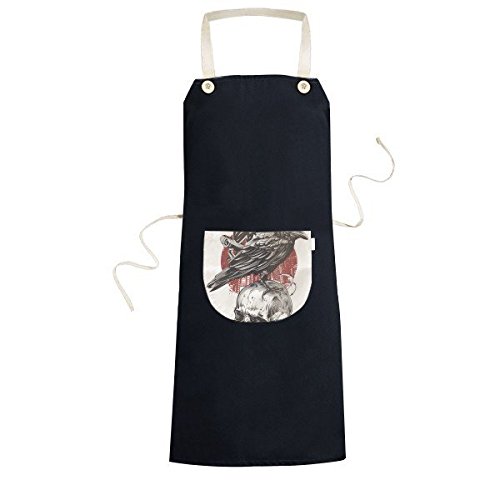 Tablier noir squelette humain flamen prêtre totem indien illustration avec poche femmes