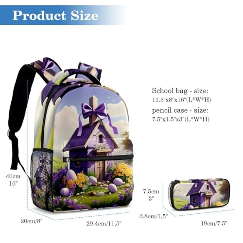 Sac à dos de jour croix de Pâques violet pour vos sorties et cours - 2