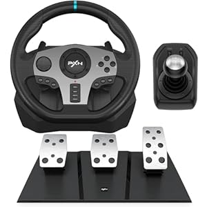 PXN Racing Wheel – Steering Wheel V9 Driving Wheel 270°/ 900° Degree Vibration Gaming Steering Wheel with Shifter and Pedal for PS4,PC,PS3,Xbox Series X|S, Xbox One(V9)