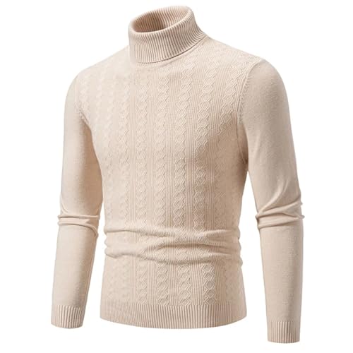 Men Slim Fit High Neck Sweater Long Sleeve Casual Warm Knit Pullover Jumper Tops3