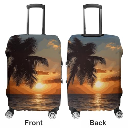 Carry on Luggage Cover Sunset Palm Tree Ocean Suitcase Covers for Luggages Tsa Approved Travel Luggage Sleeve Protector Elastic Suitcase Protector Anti-Scratch Washable Fits 19-30 Inch Case -S3