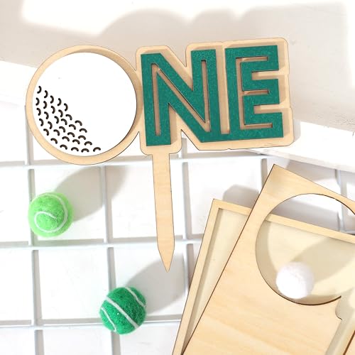 Image of Golf 1st Birthday Tassel Banner - Golf Boy 1st Birthday High Chair Banner,Hole in One Highchair Decoration, First Year Sports Smash Cake Wall Banner,Cake Smash Backdrop Banner, First Birthday (Cake Topper)