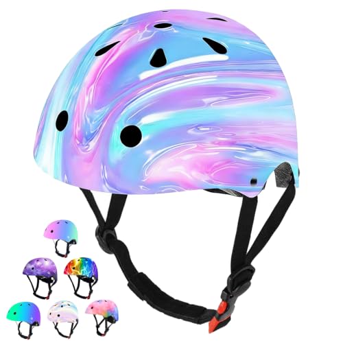 JEEFREE Adjustable Color Gradient Toddler Kids Bike Helmet for Girls Boys