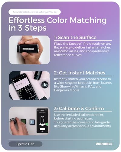 Image of Spectro 1 Pro Mobile Spectrophotometer with Dock & Security Kit, Paint Color Matching Tool and Color Reader, Portable Colorimeter Spectrometer Color Sensor & Paint Scanner Device for Prints & Coatings