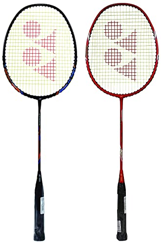 Image of Yonex Nanoray Light 18i Graphite Badminton Racquet with Free Full Cover (77 Grams, 30 lbs Tension) & Arcsaber 71 Light Graphite Badminton Racket with Full Cover (77 Grams, 30 lbs Tension)