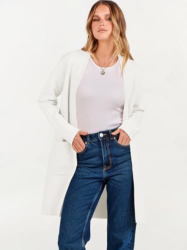 Image of ANRABESS Cardigan Sweater for Women Casual 2026 Fall Fashion Coat Long Sleeve Open Front Knit Coatigan Outwear