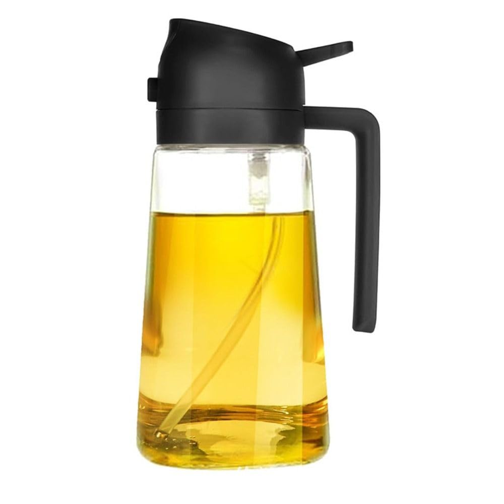 Glass Olive Oil Bottle, for Cooking & Air Fryer, Soy Sauce And Vinegar Sprayer Oil Sprayer Bottle For Cooking ﻿(450ml)