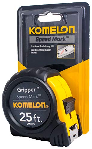 Komelon SM5425 Speed Mark Gripper Acrylic Coated Steel Blade Measuring Tape, 1-Inch X 25Ft , White thumbnail 4