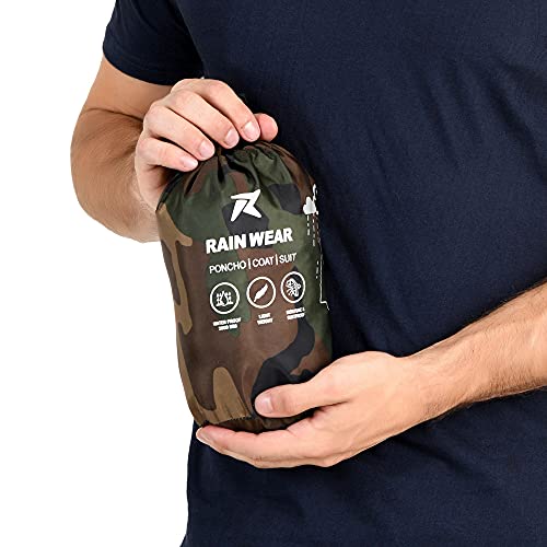Image of ROCKSPORT Unisex Hooded Rain Poncho for Adult,Waterproof, lightweight,Reusable& Packable, One Size Fits Most, Free Size