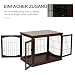 PawHut Hundekäfig für Zuhause, Hundehütte mit 2 Eingängen, Abschließbar Hundebox, Hundehaus für kleine Hunde, Braun, 58,5 x 81 x 66 cm