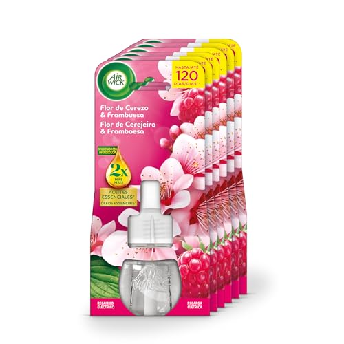 Air Wick eléctrico pack 6 recambios con fragancia a flor de cerezo y frambuesa