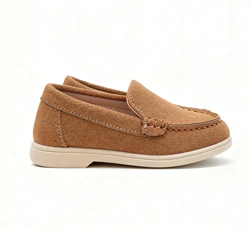 Image of SOFMUO Toddler Boys Girls Loafers Slip On Little Kids Oxford Dress Flats Casual Boat Shoes School Uniform Moccasin Daily Walking Shoes