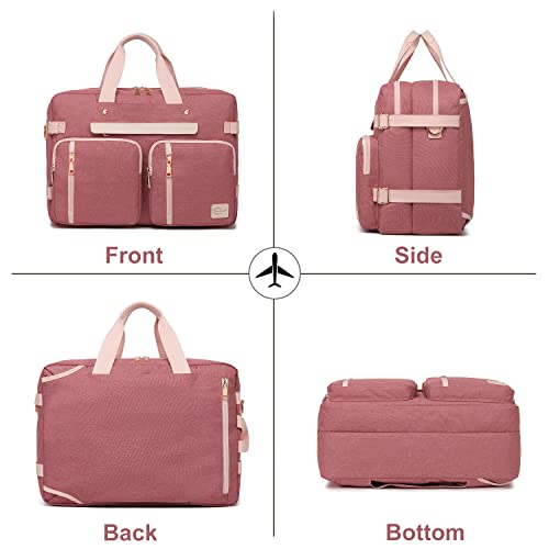 Seyfocnia Convertible 3 In 1 Laptop Backpack,17.3 Inch Messenger Backpack Satchel Bag Briefcase Backpack Computer Handbag Shoulder Bag For Women-Pink thumb #1