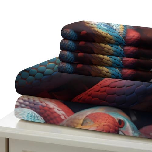 Parure de lit serpent hypoallergénique en microfibre douce avec zip pour ado