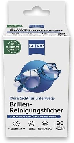 ZEISS Brillen-Reinigungstücher 10er Box – Nachhaltig, streifenfrei & recycelbar