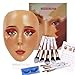 Penubuy Trucco Manichini Viso Kit, Trucco Completo Silicone Pratica per Makeup Artist Essentials, Trucco Pratica Manichino Viso con Set Pennello(Frumento,7,2'' x 5,2'') immagine