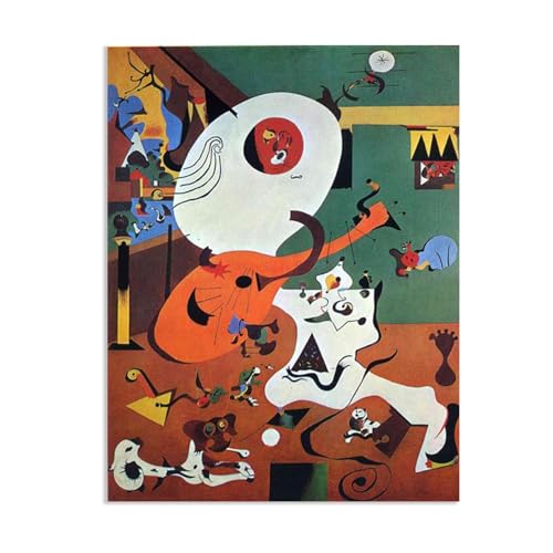 Tableau Joan Miro reproduction célèbre sur toile avec cadre haut de gamme