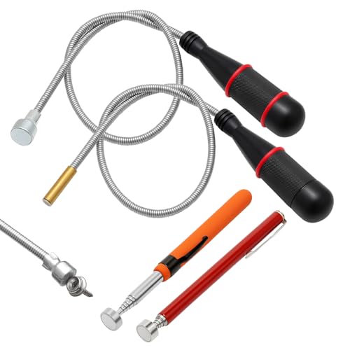 MAIXINNEW 4 Pièces Tige Magnétique Aimantée, Aimant Mécanique Flexible Long, Outil de Ramassage...