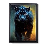 Black Panther Painting Wall Art Canvas Print Home Decor Animals Handmade Wall, Black Panther Art, Black Panther Artwork