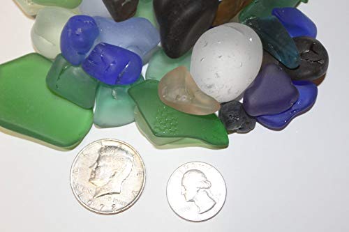 Southern Metal Satin Smooth Sea Glass Vase Fillers Tumbled Sizes of 1/2 inch to 2 1/2 inches and up, Quality Inspected 1 Pound - Chunky L