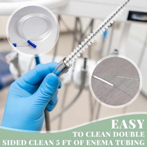 Image of Havawish 10 Pcs Enema Tubing Cleaning Brush 5 ft Enema Tubing Cleaning Brush Enema Kit Enema Supplies Long Pipe Cleaner Flexible Tube Cleaning Brushes for Enema Tracheostomy Care
